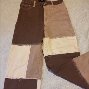 Hollister Brown and Tan Jeans